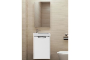 Тумба с раковиной Vod-Ok Бридж 40 белая, с ручкой Лира - 3