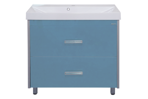Джулия QVATRO - 90 Тумба с 2 ящ. голубая