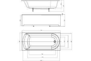 Акриловая ванна Акватек Ника 170x75 - 2