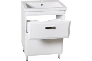Тумба с раковиной Style Line Лотос 60 Люкс Plus напольная, белая - 3
