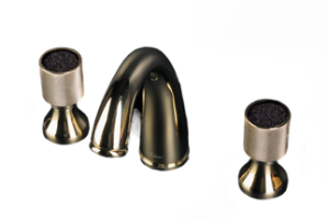 Смеситель для раковины встраиваемый Boheme Royal Cristal золото с черными кристаллами Preciosa