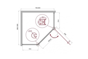 Душевой уголок BelBagno Uno 100х80 хром (UNO-195-PH-1-100/80-C-Cr) - 2