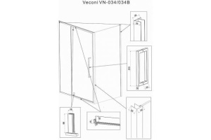 Душевой уголок Veconi Rovigo RV-034 100х80 профиль хром (RV034-10080-01-C7) - 3