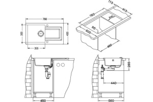 Мойка кухонная Alveus Falcon Granital 30 arctic - 2