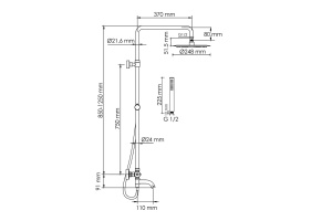 Душевая система WasserKraft 24.8 с термостатом черный матовый - 3