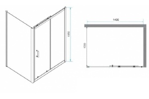 Душевой уголок RGW Passage PA-74-1B 140x100 профиль черный стекло прозрачное - 3