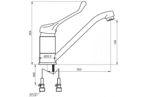 Смеситель Kaiser City 21033 для кухонной мойки - 2