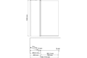 Шторка на ванну Wasserkraft Berkel 48P02-110 - 2