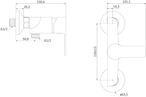 Смеситель для душа STWORKI by Damixa Хельсинки HFHS20030 черный - 2
