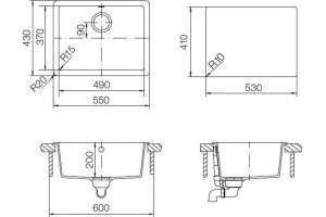 Мойка кухонная Schock Quadro 60 (N-100) саббиа - 2