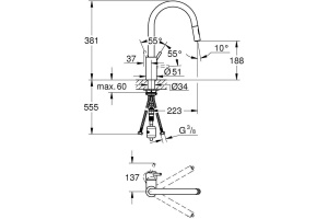 Смеситель Grohe Concetto 31483002 для кухонной мойки - 3
