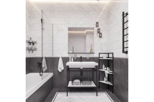 Акриловая ванна DIWO Кострома 180x70 прямоугольная, белая, российская, пристенная, с ножками - 3