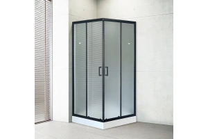 Душевой уголок Royal Bath HP 90x90 с поддоном профиль черный стекло матовое - 2