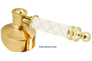 Смеситель для ванны Boheme Medici бронза с душевым комплектом и белой ручкой - 2