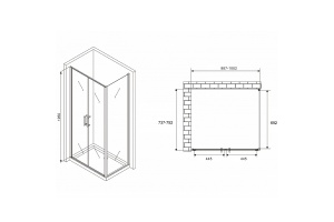 Душевой уголок Abber Sonnenstrand 100х75 хром стекло прозрачное - 2