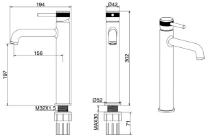 Смеситель для раковины Allen Brau Infinity сталь матовый - 2