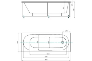 Акриловая ванна Aquatek Оберон 180x80 см OBR180-0000009, белый - 2