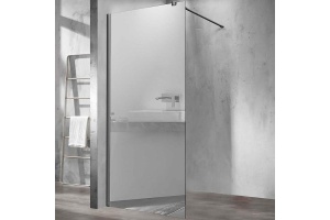 Душевая перегородка Vincea Walk-In 90х200 вороненая сталь стекло зеркальное