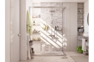 Душевой уголок STWORKI Карлстад DE019RC80100200 100x80 см профиль хром матовый, прозрачное стекло, прямоугольный - 2