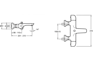 Термостат Jacob Delafon Villette E23721-CP для ванны с душем - 3