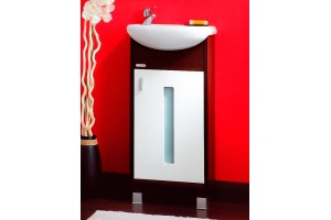 Тумба с раковиной Бриклаер Бали 40 венге, белый глянцевый R