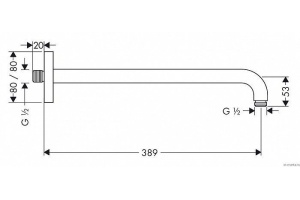 Кронштейн для верхнего душа Hansgrohe 27446000 - 2