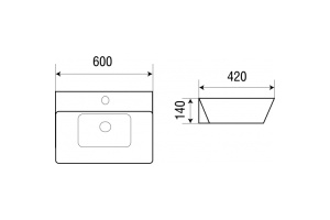 Раковина накладная Weltwasser WW ELBACH 2253 60 белый (10000003835) - 2