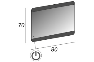 Зеркало Cezares 45007 c LED-подсветкой touch system 80х70 - 3