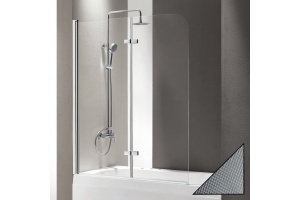 Шторка на ванну Cezares Eco O-V-21-120/140-P-Cr-L стекло punto