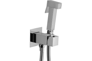 Гигиенический душ Paffoni Tweet Square ZDUP112CR со смесителем, С ВНУТРЕННЕЙ ЧАСТЬЮ