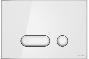 Кнопка смыва Cersanit Intera P-BU-INT/Whg/Gl стеклянная, белая глянцевая