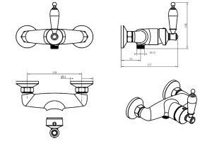 Смеситель для душа Boheme Vogue золото с фиолетовым - 2