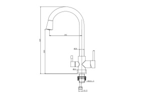 Смеситель для кухни AQUATEK AQ1085CR с подключением к фильтру воды, полукруглый излив - 2