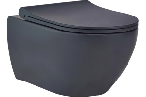 Унитаз подвесной beWash Bogen 88303280 с сиденьем микролифт антрацит матовый