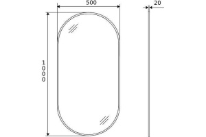 Зеркало Excellent Revia 100х50 черное матовое - 3