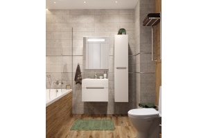 Тумба с раковиной DIWO Коломна 60, подвесная с накладной раковиной, белая, МДФ - 2