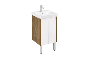 Тумба с раковиной Aquaton Сканди Doors 45 белый - светлое дерево - 2