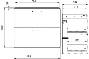 Тумба с раковиной Cersanit Melar 80 - 3