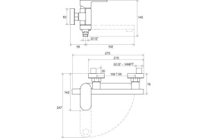 Смеситель Ravak Chrome CR 022.00/150 для ванны с душем - 2
