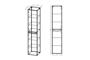 Шкаф-пенал Vincea Mia 170х35 левый дуб - 3