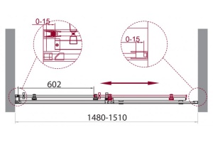 Душевая дверь BelBagno Acqua 150 профиль хром (ACQUA-BF-1-150-C-Cr) - 3