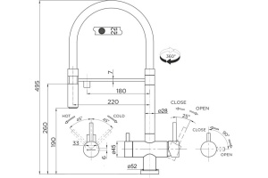 Смеситель Omoikiri Kanto C для кухонной мойки - 2