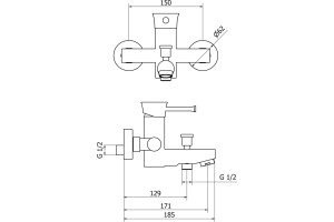 Смеситель Cezares Positano POSITANO-VM-01 для ванны с душем - 2