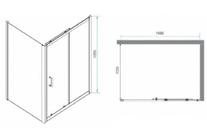 Душевой уголок RGW Passage PA-74B 150x100 профиль черный стекло прозрачное - 3