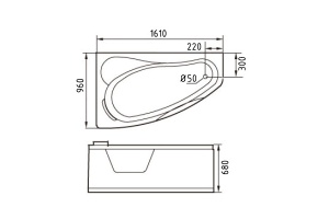 Гидромассажная ванна Gemy  161x96 см (G9046 B L) - 3
