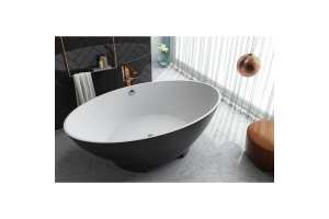 Ванна из литьевого мрамора Kolpa San Tristan 196х117 черно-белая - 2