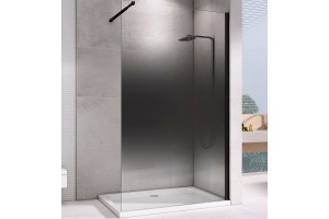 Душевая перегородка Abber Immer Offen 120 черная стекло тонированное
