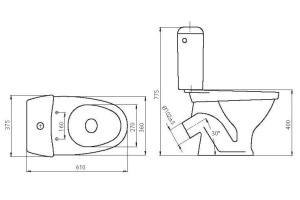 Унитаз-компакт Santeri Вест белый - 3