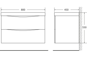 Тумба под раковину BelBagno Marino 80 черный - 3