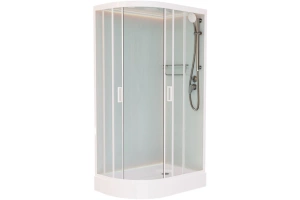 Душевая кабина Frank 100х80 правая белая стекло матовое